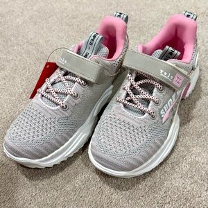 Kids Gray and Pink Sneakers